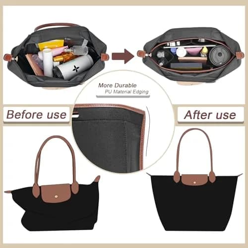 DOIAPUOS Felt Purse Organizer Insert for Longchamp Le Pliage L Bag | Large Felt Bag Insert for Women thumbnail 3