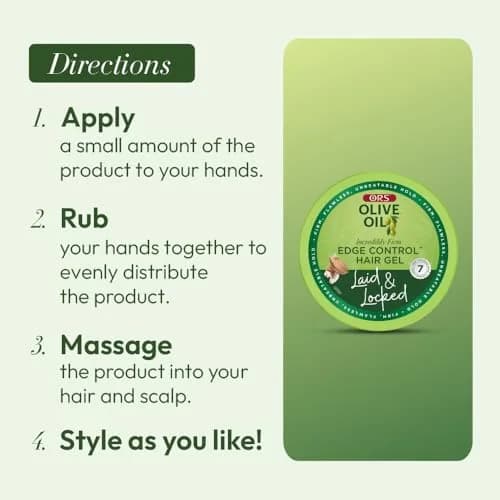 ORS Olive Oil Edge Control Hair Gel 128.7ml (4.5 oz) | Extra Hold for All Hair Textures thumbnail 8