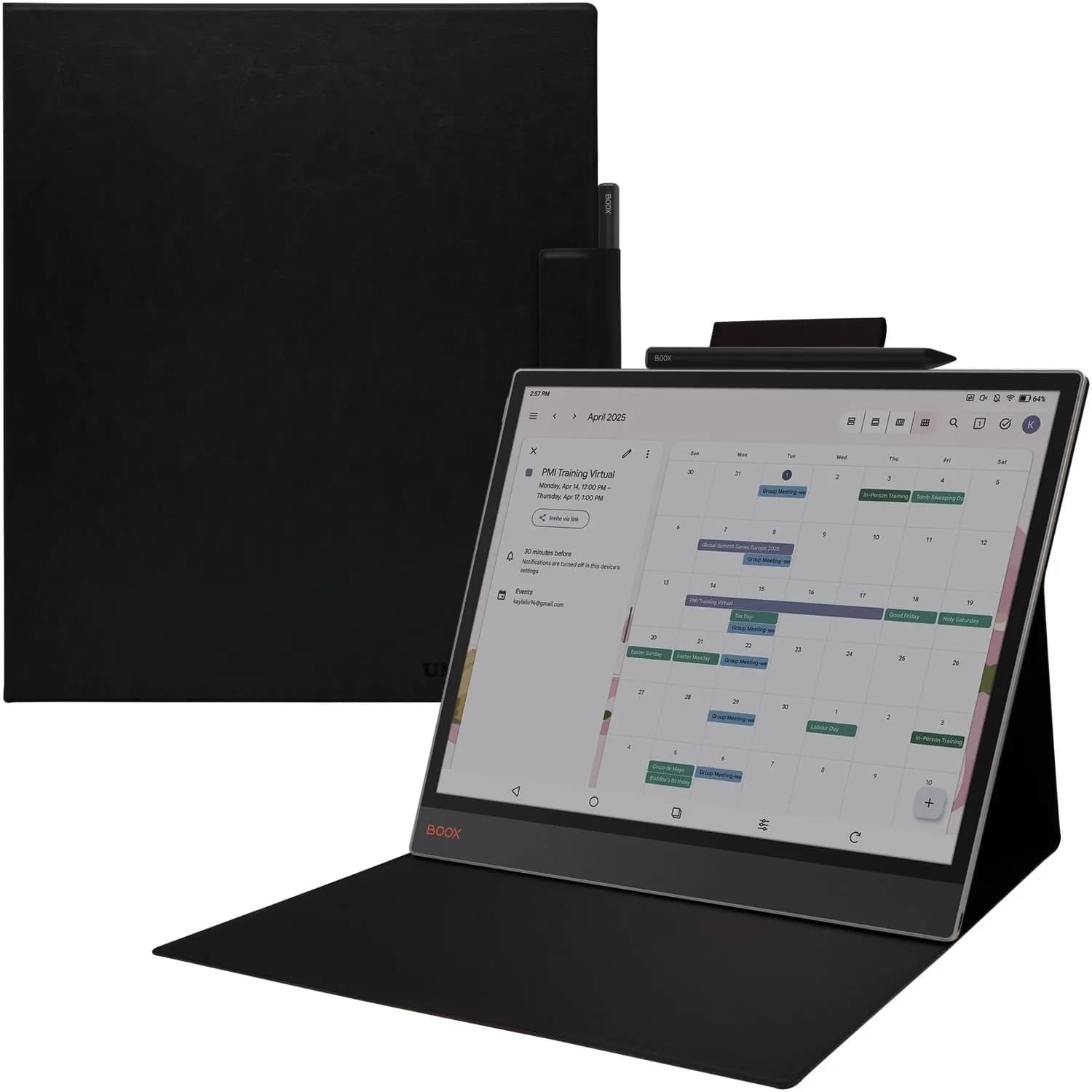 UMUBUHOMS Magnetic Stand Case for 13.3'' Boox Tab X C (2025) / Boox Note Max (2024) Lightweight Book Folio Cover with Auto Wake/Sleep (Black) - main product image