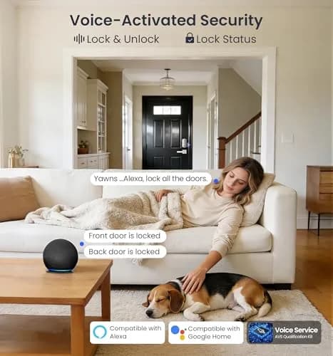 Veise VE012W WiFi Fingerprint Smart Lock with App Control & Keyless Entry, Satin Nickel (1-Pack) thumbnail 5