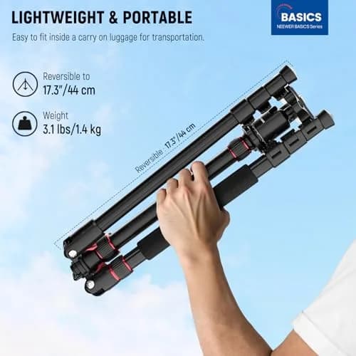 NEEWER Camera Tripod Monopod, 71" Aluminum Heavy Duty Travel Stand with 360° Ball Head & Phone Holder thumbnail 2