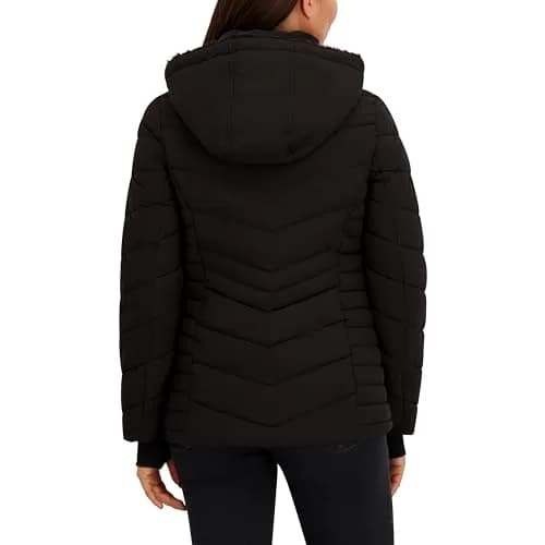 HFX Women's Stretch Puffer Jacket, Black, X-Large | Active & Performance Winter Outerwear thumbnail 3