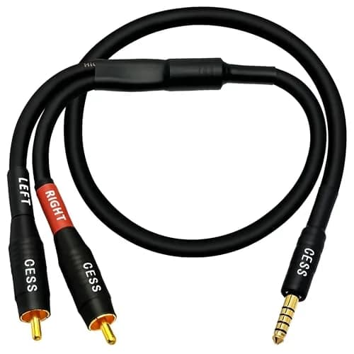 CNCESS 4.4mm Balanced Male to 2 RCA Plug Audio Cable 24 Inch | High-Fidelity Signal Transfer thumbnail 4