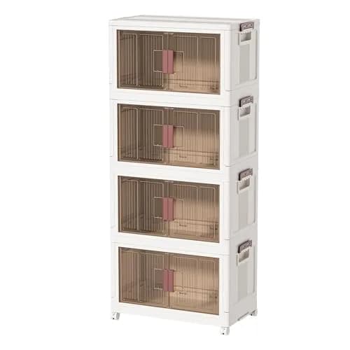 Rimulux 60GAL/240QT 4 Tier Large Stackable Storage Bins with Lid & Wheels | Collapsible Plastic Baskets for Clothes, Home & Office thumbnail 1