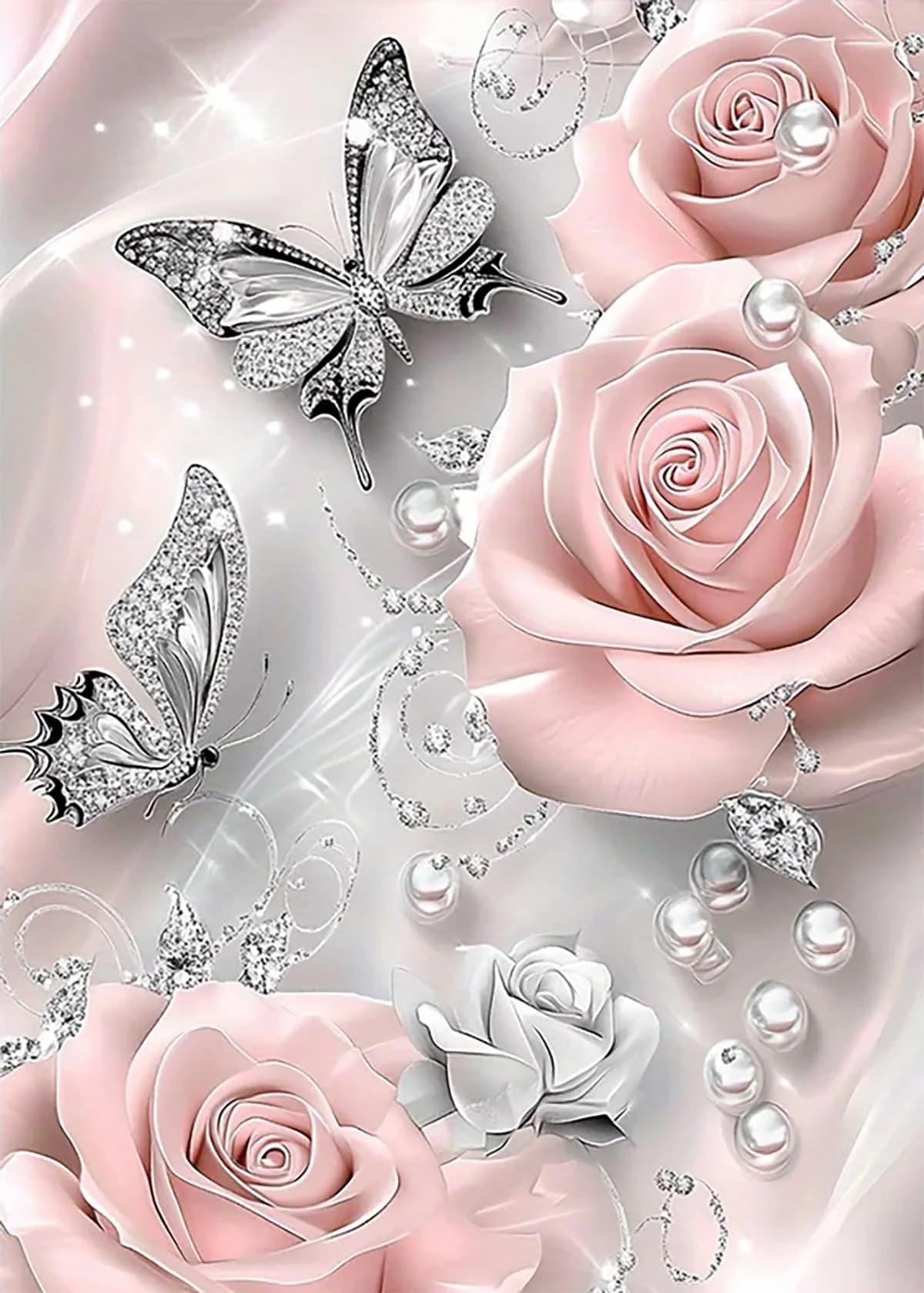 BYGFHLYW 5D Butterfly Rose Flower Diamond Painting Kit 12x16 inches (30x40 cm) | Full Drill Gem Art for Adults