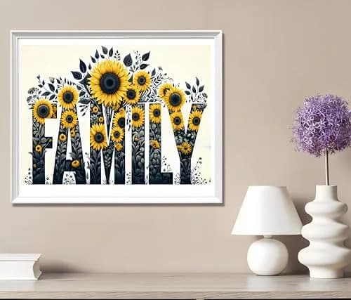 BYGFHLYW 5D Sunflower Diamond Painting Kit 30x40cm (12x16 inches) | Full Drill Art for Adults & Family thumbnail 5