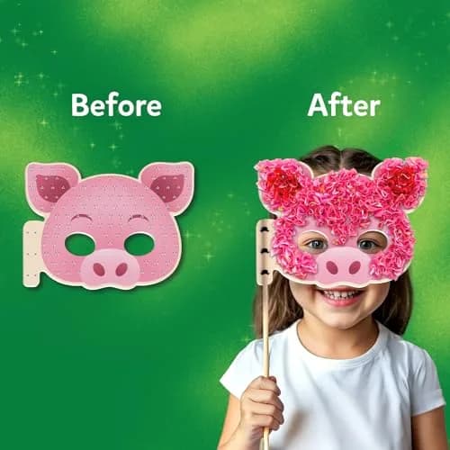 Skillmatics Poke-in Art Animal Masks Wood Craft Kit | Ages 4-9, Mess-Free Fun, Fine Motor Skills, Screen-Free, Travel Activity thumbnail 7