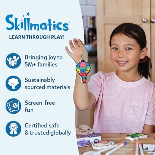 Skillmatics Poke-in Art Animal Masks Wood Craft Kit | Ages 4-9, Mess-Free Fun, Fine Motor Skills, Screen-Free, Travel Activity thumbnail 9