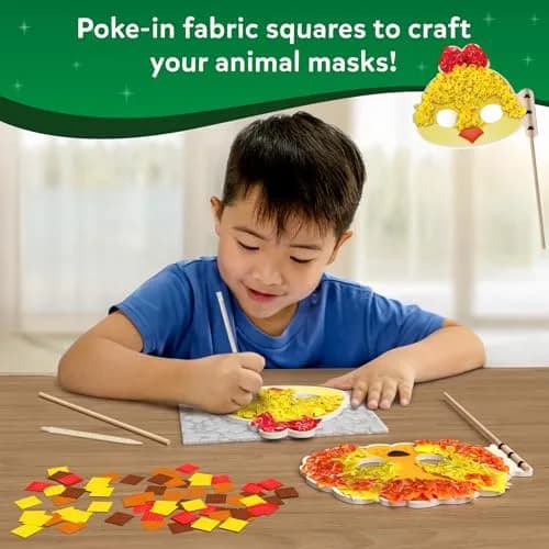 Skillmatics Poke-in Art Animal Masks Wood Craft Kit | Ages 4-9, Mess-Free Fun, Fine Motor Skills, Screen-Free, Travel Activity thumbnail 3
