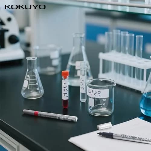 KOKUYO Alcohol Resistant Laboratory Markers, 5 Red Permanent Freezer Lab Pens with 0.6mm Fine Point Tip | Smudge-Proof & Fade-Resistant thumbnail 6