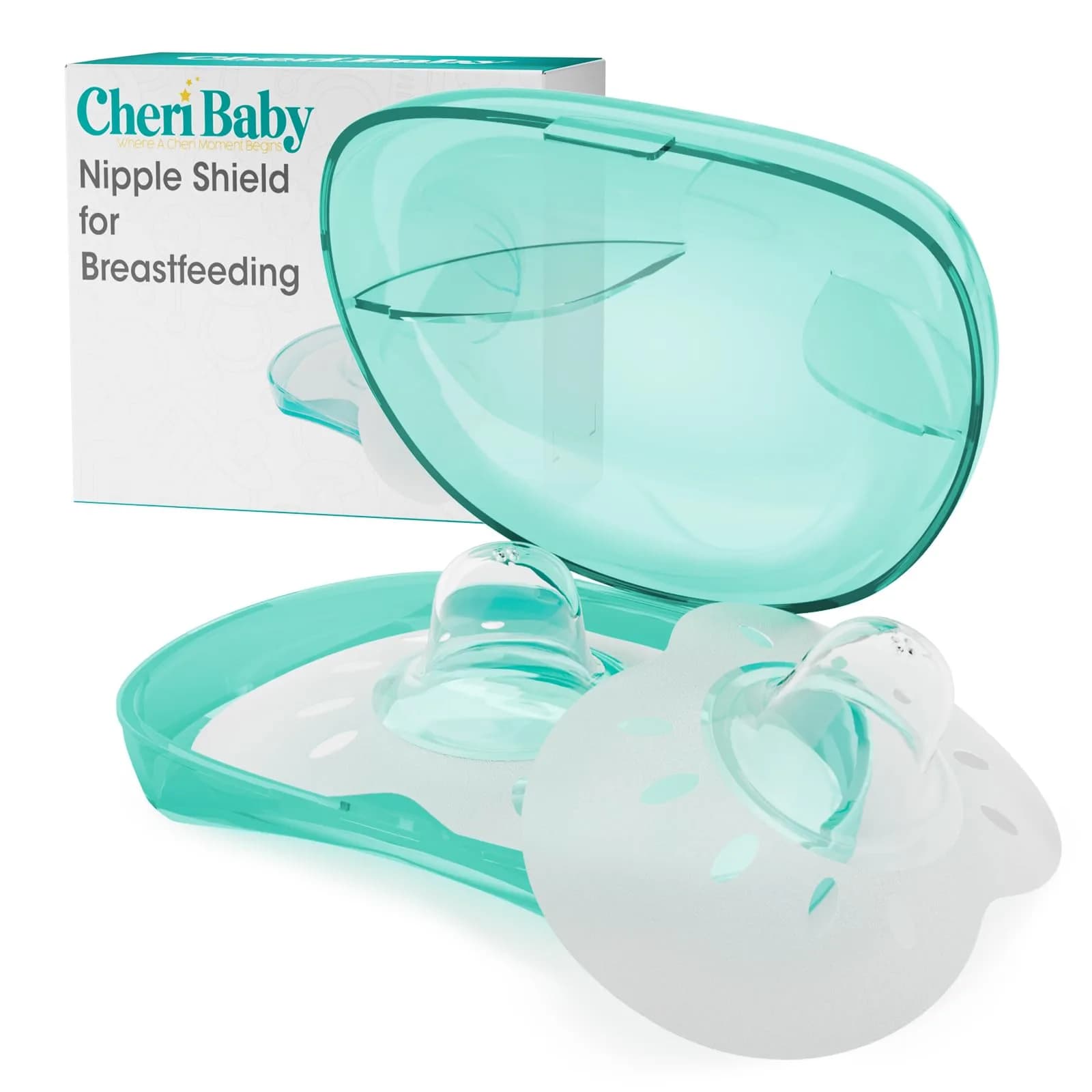Cheri Baby Contact Nipple Shields S (17mm) | Food Grade Silicone for Latching & Flat Nipples - main product image