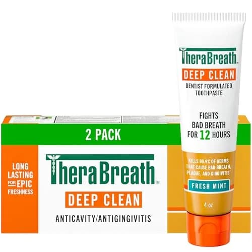 TheraBreath Deep Clean Toothpaste Fresh Mint 8 oz (227 g) | Kills Germs Causing Bad Breath, Plaque & Gingivitis thumbnail 1