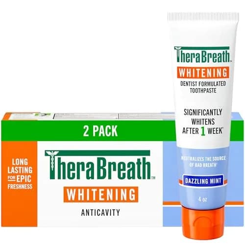 TheraBreath Whitening Toothpaste Dazzling Mint 156g (5.5oz) | Peroxide-Free Whitening & Fresh Breath thumbnail 1