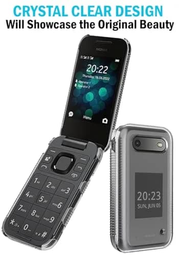 Nakedcellphone Clear Hard Shell Case for Nokia 2760 2780 Flip Phone | Slim Fit, Screen Protection, Textured Grip thumbnail 4