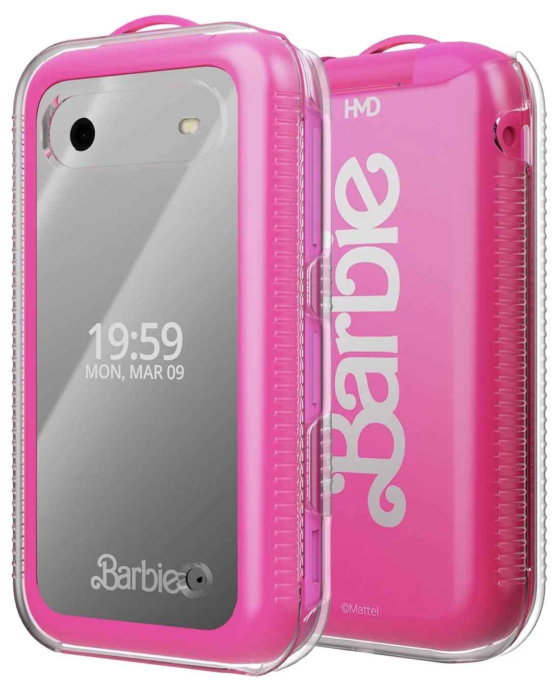 Nakedcellphone Clear Case for HMD Barbie Flip Phone (USA Version ONLY) - 12.3cm (4.84in) Length | Slim Fit with Textured Grip - main product image