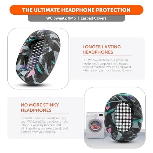 WC SweatZ XM6 Silicone Sweat Covers for Sony WH-1000XM6 | Sweatproof, Washable, Durable thumbnail 4