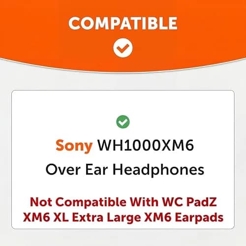 WC SweatZ XM6 Silicone Sweat Covers for Sony WH-1000XM6 | Sweatproof, Washable & Durable thumbnail 2