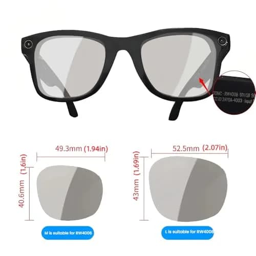 Harlafou Replacement Lenses for Ray-Ban Meta RW4006 RW4008 50mm | Clear-Anti Blue Light Transition Lenses thumbnail 7