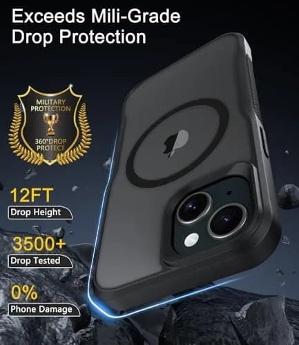 Diverbox iPhone 15 Case 6.1 inch | MagSafe Compatible, Matte Shockproof, Anti-Fingerprint, Pocket-Friendly thumbnail 5
