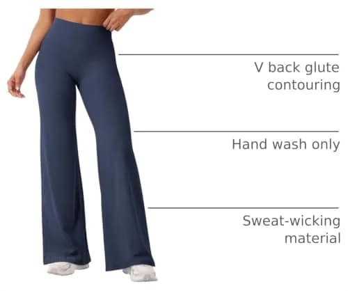 YEOREO Straight Leggings 31.5" Inseam Navy Blue XL | High Waisted Yoga Pants for Women thumbnail 4