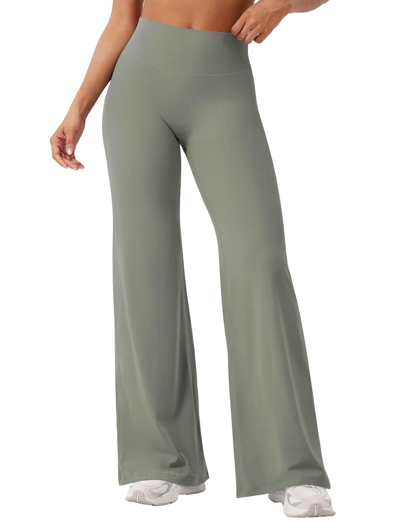 YEOREO Straight Leggings 31.5" Inseam Navy Blue XL | High Waisted Yoga Pants for Women — Gray Green / 31.5" inseam / Medium