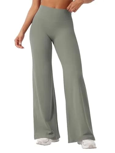 YEOREO Workout Womens Straight Leggings 31.5" High Rise Nylon Spandex | Flat Front, Butt Lifting Fit thumbnail 1