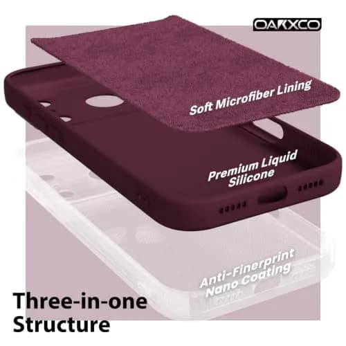 oakxco Liquid Silicone Case for iPhone 17 Pro Max/ 18 Pro Max 6.9 inch | Burgundy Matte Finish thumbnail 5