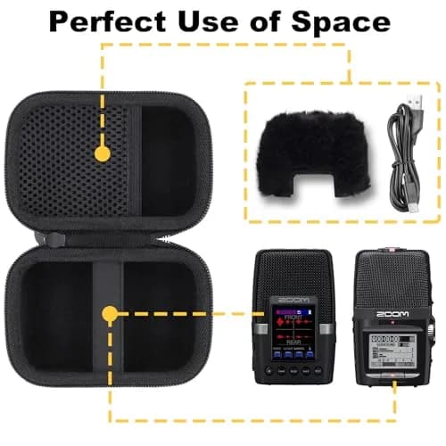 Aenllosi Hard Case for Zoom H2essential/H2n Stereo Recorder | Dustproof, Waterproof & Lightweight thumbnail 3