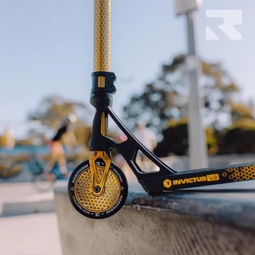 Root Industries Invictus Complete Pro Scooter – 120mm Honeycore Wheels, Chromolite Bars, HIC Compression & Cut-Out Deck (Burnt Gold) | Lightweight & Durable thumbnail 7