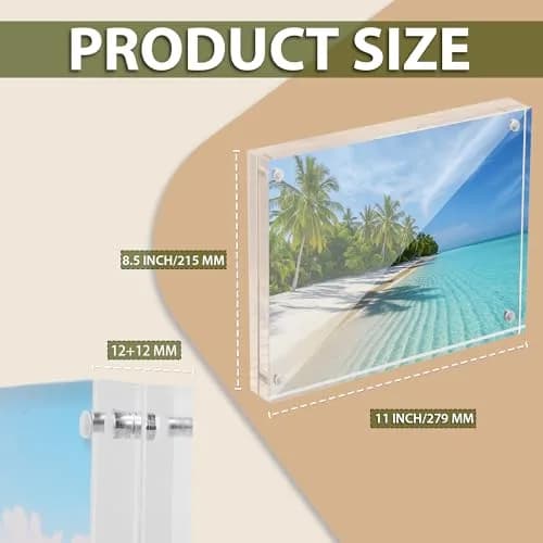 BP4U 8.5x11 Acrylic Picture Frame 3-Pack | Magnetic Double-Sided Display thumbnail 2