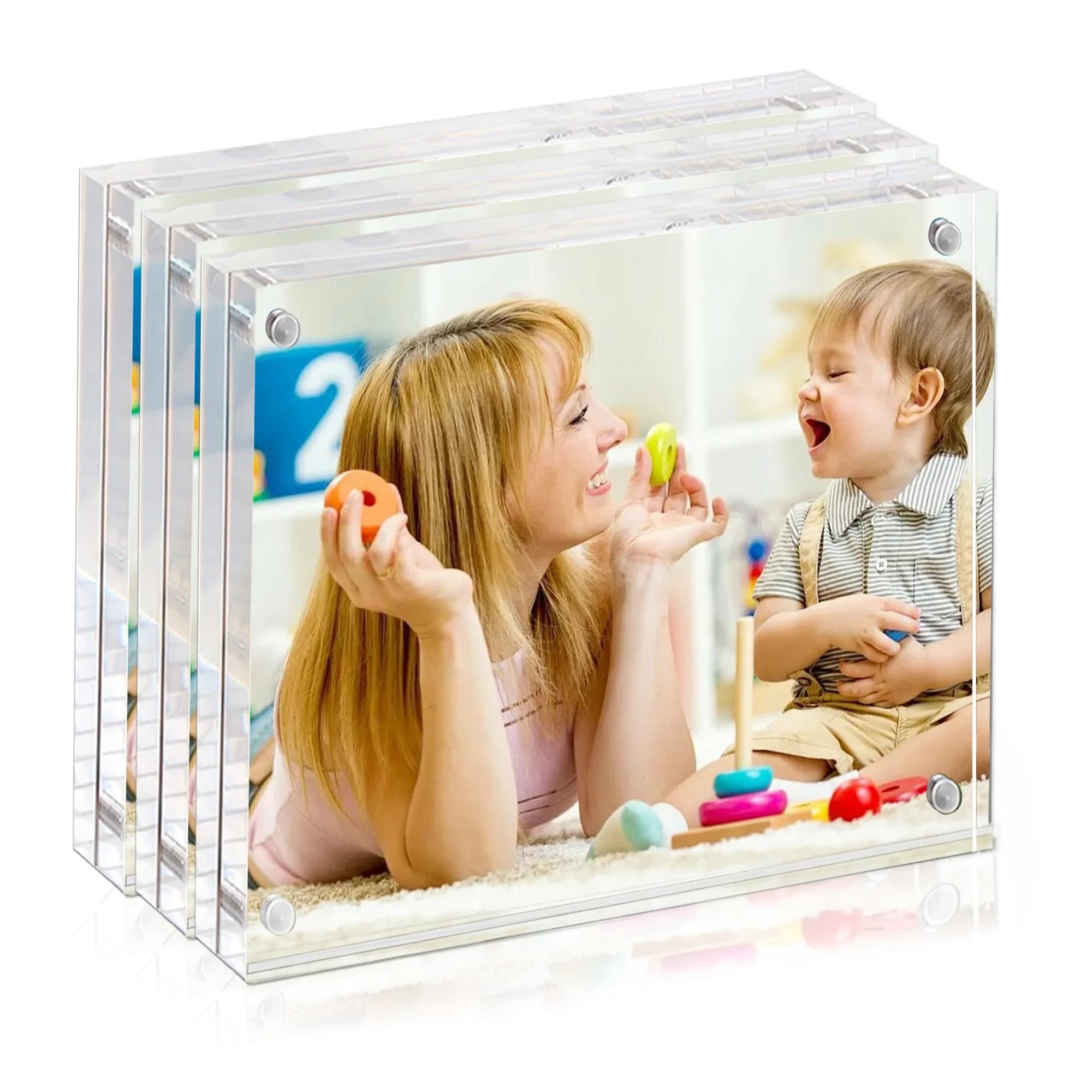 BP4U 8.5x11 Acrylic Picture Frame 3-Pack | Magnetic Double-Sided Display — 8X10