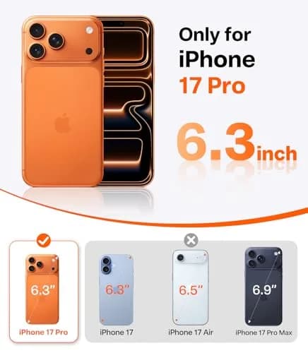 TORRAS Q3 Silicone 360 Spin Case for iPhone 17 Pro 6.3'' | MagSafe Compatible, Liquid Silicone Rubber, Pastel Orange thumbnail 9