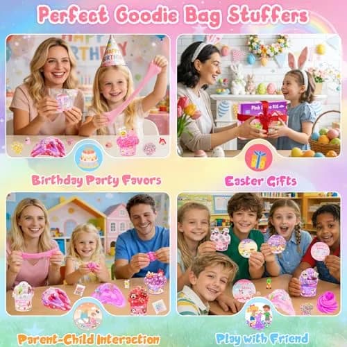 LAWOHO 12-Pack Pink Slime Kit | 720ml Total Butter Cloud Squishy Party Favor Set thumbnail 7