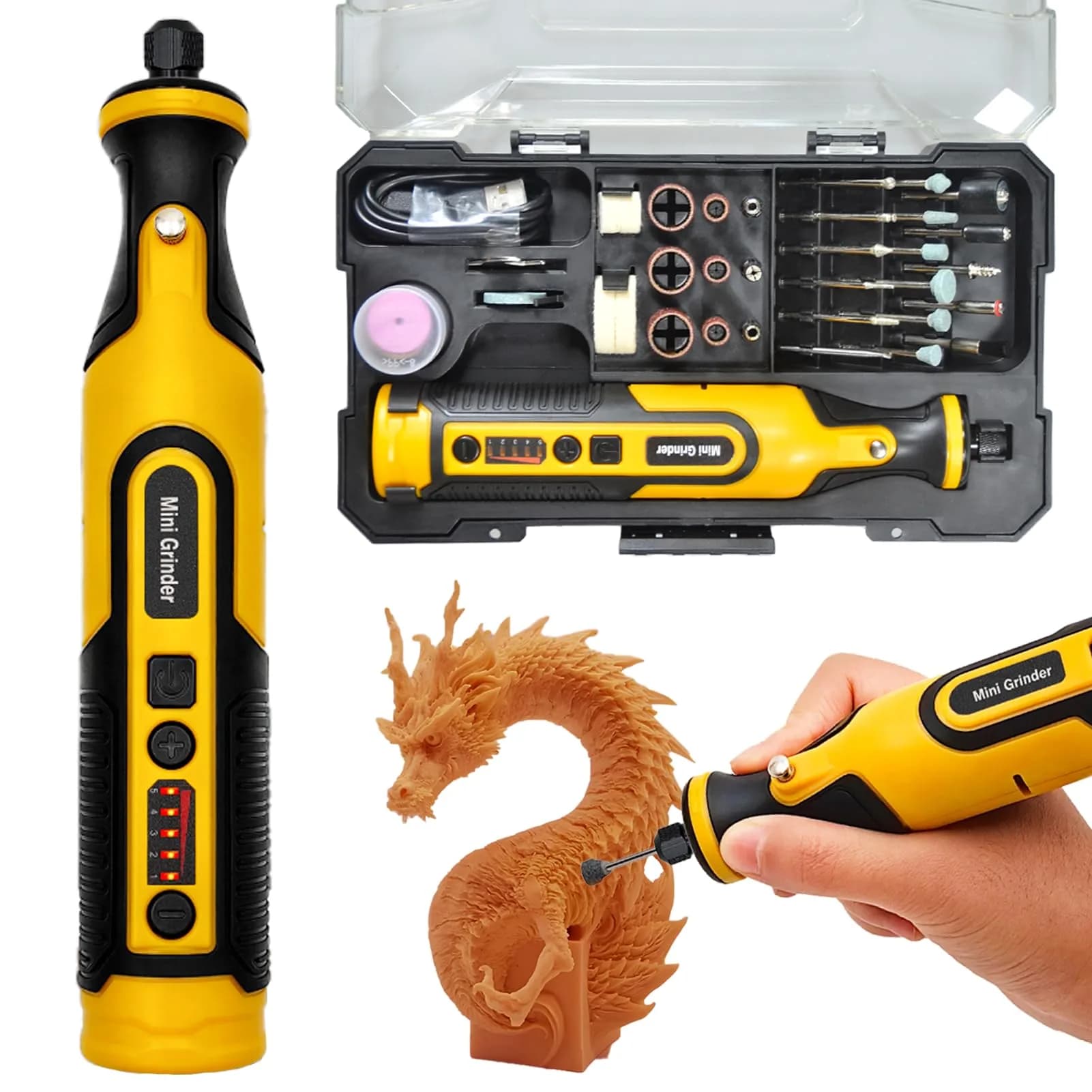 XIFOWE Resin Drill 3D Printed Resin Cured Sanding and Polishing Tool Kit | Versatile Rotary Tool for Resin Prints — 7.2V