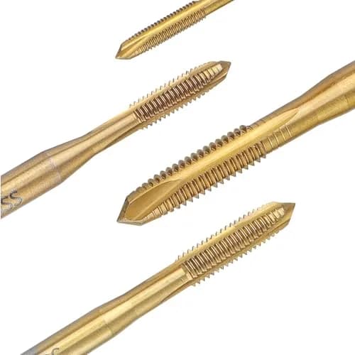 Saipe 7pcs M2-M6 Metric Spiral Point Tap Set with Titanium Coating | HSS 6542 Machine Screw Taps thumbnail 2