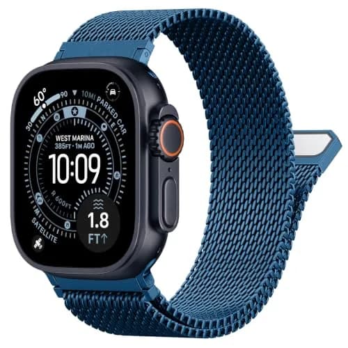 YuiYuKa Milanese Loop for Apple Watch Ultra 4/3/2/1 & Series 12-1/SE 49mm Stainless Steel Mesh Band thumbnail 1