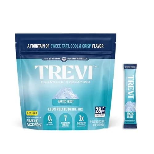 TREVI Electrolytes Powder Packets, Sugar Free Hydration, Arctic Frost | 28 Servings (4.94 oz / 140 g) | Hydrating & Replenishing thumbnail 1