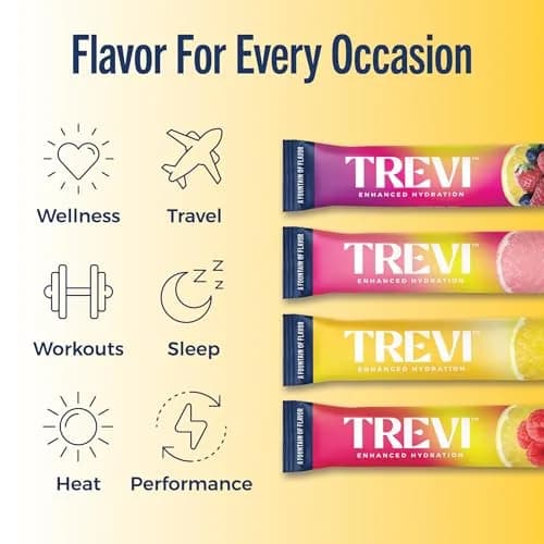 TREVI Electrolytes Powder Packets Variety Pack: Lemonade 28 Servings | Hydrating Sugar-Free Drink Mix with Vitamins & Minerals thumbnail 7