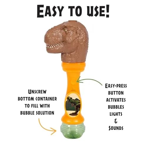 Little Kids Jurassic World Light and Sound Musical Bubble Wand 15.5 cm (6.1 in) | Dinosaur Sounds & Lights thumbnail 2