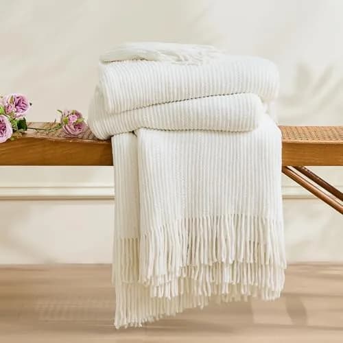 inhand Knitted Throw Blanket 50"x60" | Soft Chenille Woven Boho Decor thumbnail 5