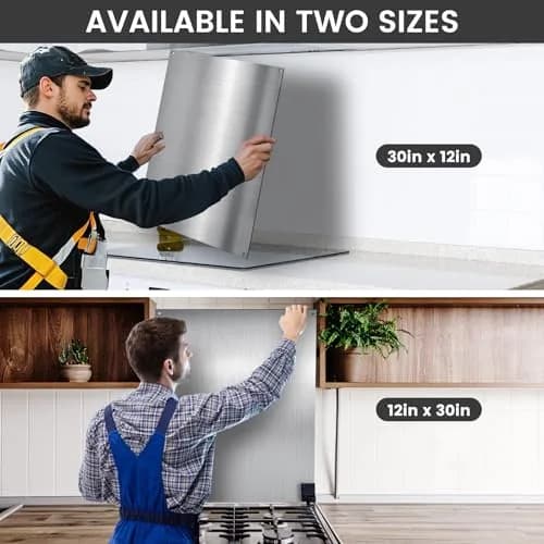 VENFAN 30" x 12" Stainless Steel Backsplash Panel | Easy Clean Stove Wall Protector thumbnail 9