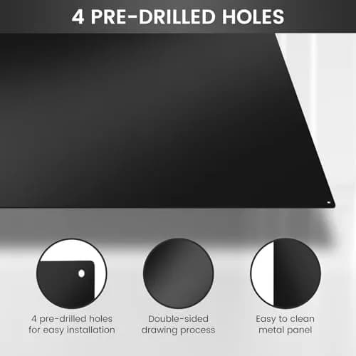 VENFAN Black Stainless Steel Backsplash Panel 75cm x 75cm (29.5" x 29.5") | Matte Finish Kitchen Wall Splatter Guard thumbnail 6