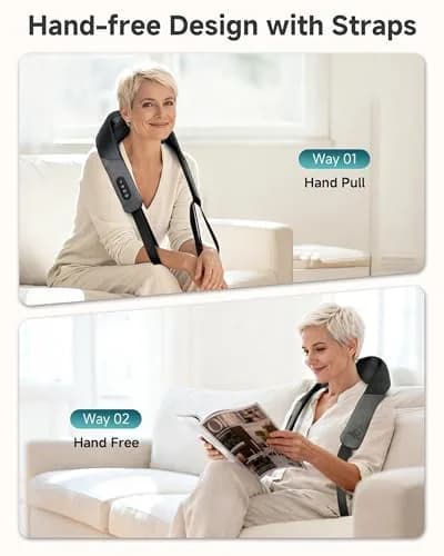 Snailax Neck and Shoulder Massager with Heat, 4D Shiatsu, FSA Eligible | Cordless, Heat, 4 Modes, 90 Min Use thumbnail 8