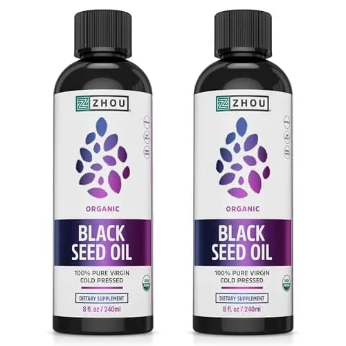 Zhou Organic Black Seed Oil - Nigella Sativa - 16 Fl Oz (730 Days) thumbnail 1
