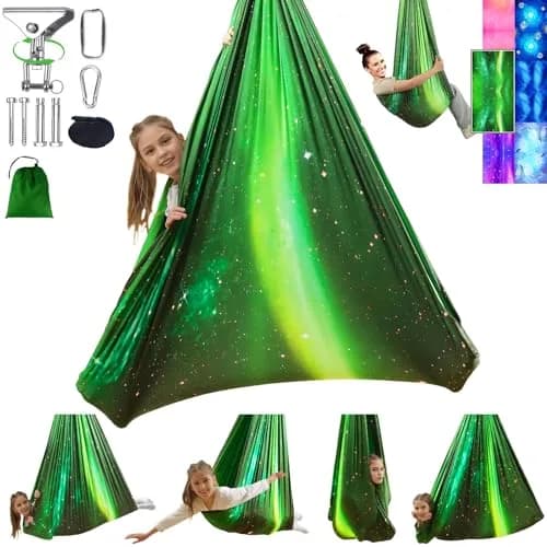Heyfriday Sensory Swing for Kids & Adults | Adjustable Indoor & Outdoor Therapy Cuddle Swing, Holds up to 300lbs, Green thumbnail 1