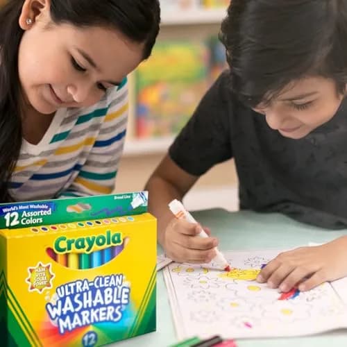 Crayola Broad Line Markers, Washable, Assorted Colors, Arts & Crafts Supplies, 24 Count (Pack of 2) | Non-Toxic, Ultra-Clean Formula thumbnail 6
