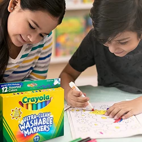 Crayola Broad Line Markers, Washable, Assorted Colors, Arts & Crafts Supplies, 24 Count (Pack of 2) | Non-Toxic, Ultra-Clean Formula thumbnail 9