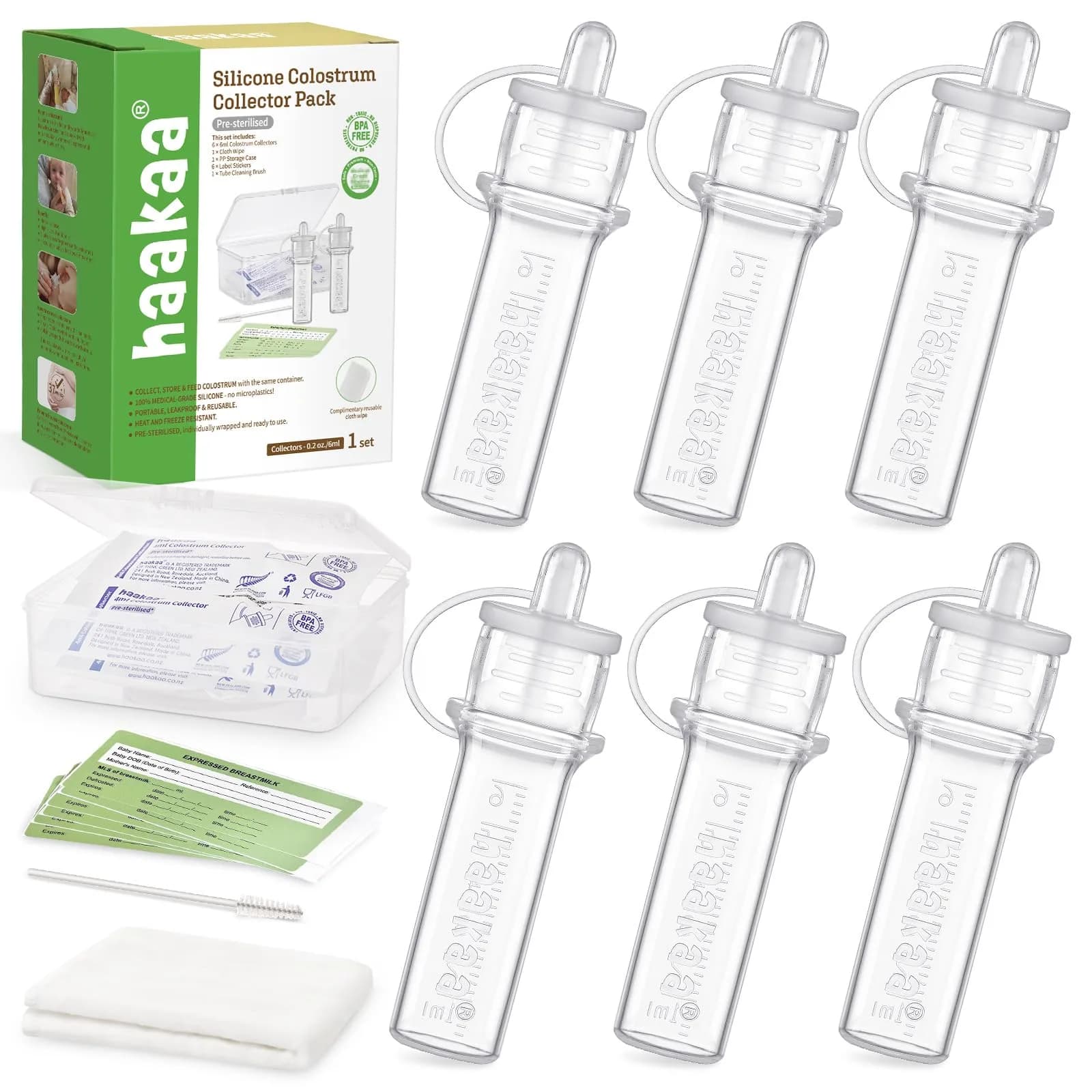 haakaa Colostrum Collector Kit 4ml 6 Count | Award-Winning Original Design — 6ml