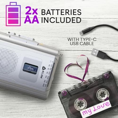 KLIM K8 Cassette Player, Portable Recorder with AM FM Radio & Built-in Speaker | Nostalgic Analog Audio thumbnail 5