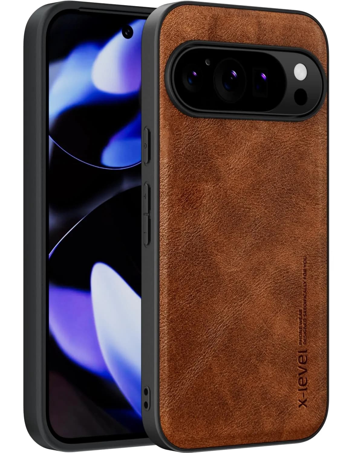 X-level PU Leather Case for Google Pixel 10/10 Pro, Brown | Slim Fit Shockproof Business Style — Brown
